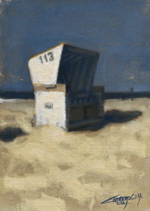 Beach chair by the North Sea