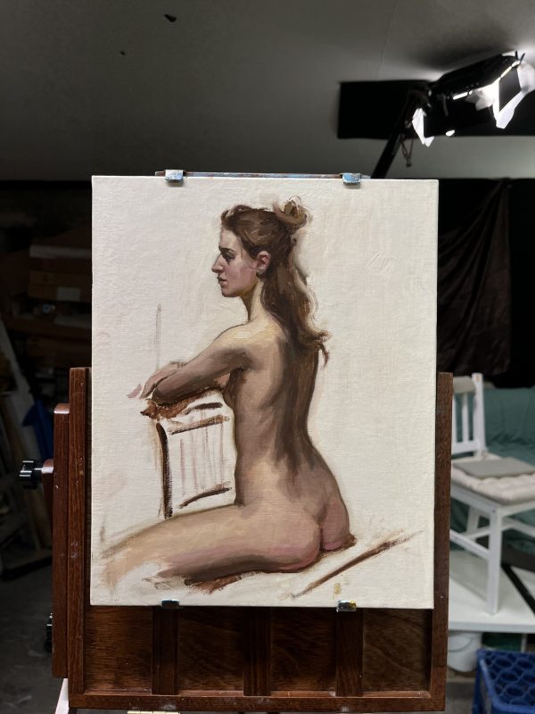 Seated female nude - Image 2